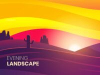 Evening Landscape Illustration