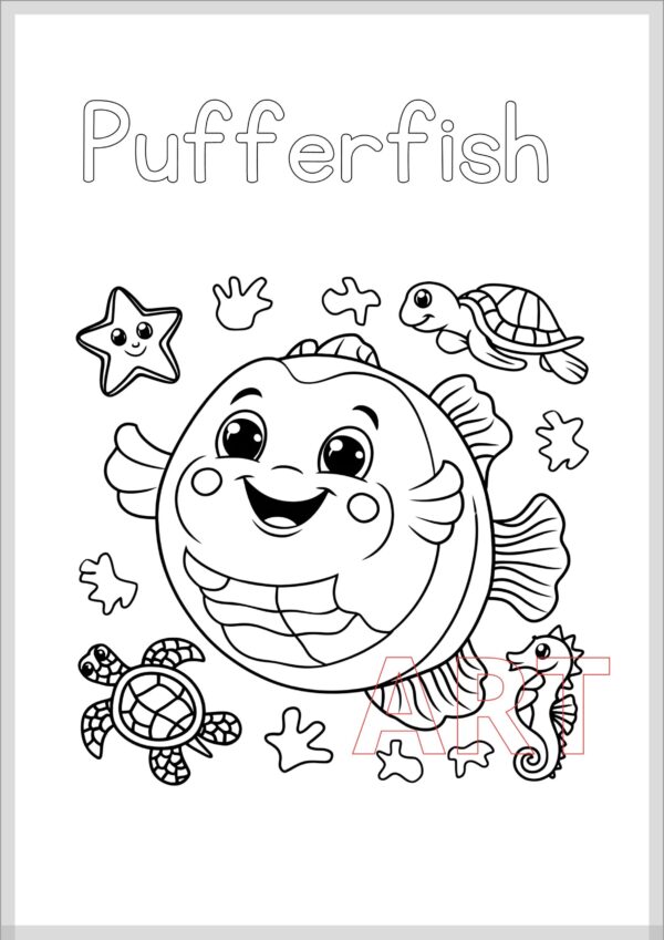 🐡 Beautiful Pufferfish Coloring Page 🐡