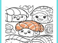 🍣✨ Best Printable Sushi Coloring Page for Kids, Teachers, and Parents 🍣✨