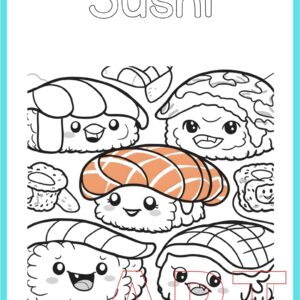 🍣✨ Best Printable Sushi Coloring Page for Kids, Teachers, and Parents 🍣✨