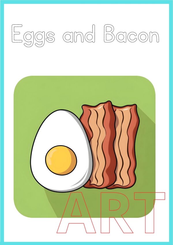 🍳🥓✨ Best Printable Eggs and Bacon Coloring Page for Kids, Teachers, and Parents 🍳🥓✨