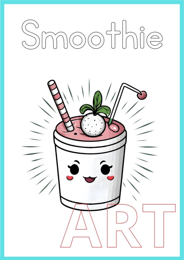 🥤✨ Best Printable Smoothie Coloring Page for Kids, Teachers, and Parents 🥤✨