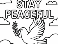 🌿💖 Top Stay Peaceful Coloring Page for Kids, Families, and Teachers 🌿