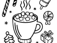 ☕🍬 Best Printable Hot Cocoa Coloring Page for Kids 🌟🖍️