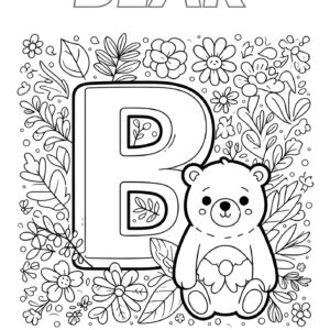 🅱️🐻 Best "B" for Bear Coloring Page for Kids 🌟🖍️