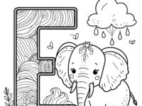 🅴🐘 Best "E" for Elephant Coloring Page for Kids 🌟🖍️