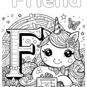 🅵🤗 Best "F" for Friend Coloring Page for Kids 🌟🖍️