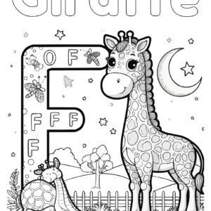 🅶🦒 Best Printable "G" for Giraffe Coloring Page for Kids 🌟🖍️