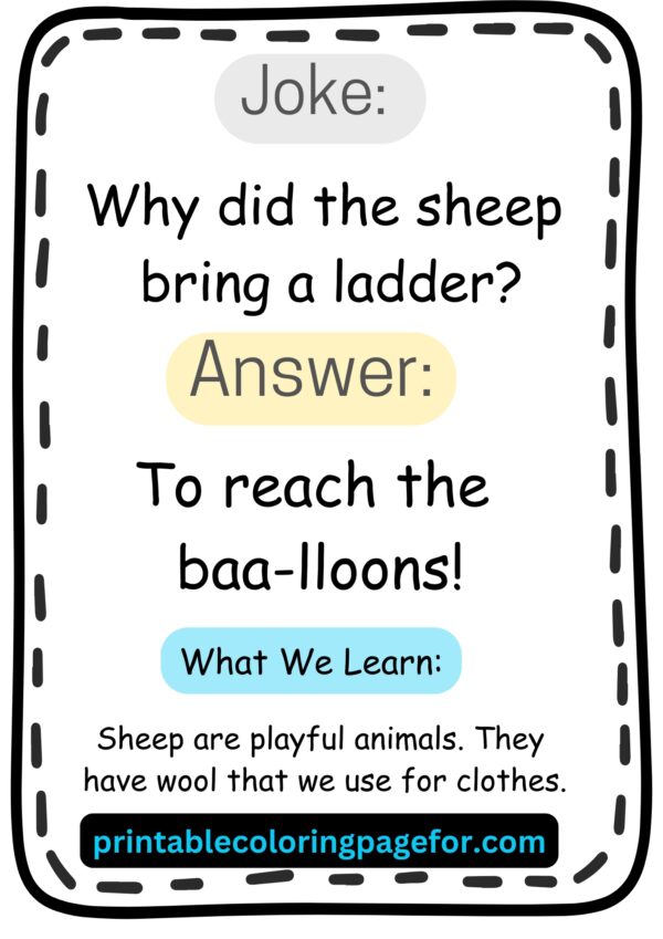: 🐑✨ Fun Sheep Joke and Learning Printable for Kids, Teachers, and Parents