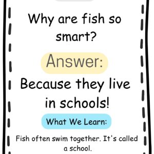 🐟✨ Smart Fish Joke and Schooling Fun Facts Printable for Kids, Teachers, and Parents