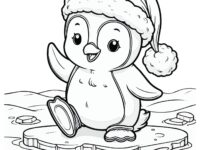 🐧 Cheerful Penguin Coloring Page for Kids and All Ages 🎅✨