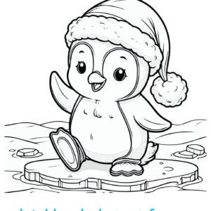 🐧 Cheerful Penguin Coloring Page for Kids and All Ages 🎅✨