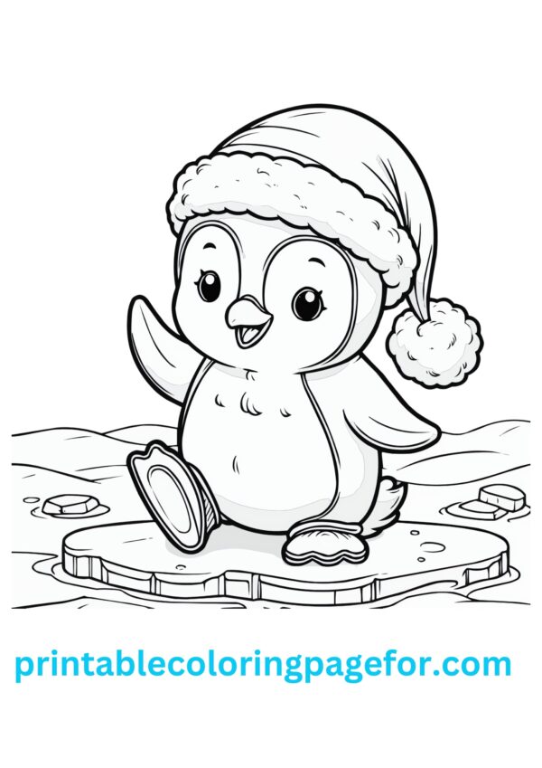 🐧 Cheerful Penguin Coloring Page for Kids and All Ages 🎅✨