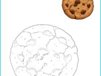 Cookie Printable Coloring Page | Sweet Dessert Activity with Pre-Colored Example (US Letter 8.5x11) - Instant Download PDF