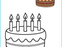 Printable Cake Coloring Page for Birthday Parties & Celebrations - US Letter 8.5x11 PDF