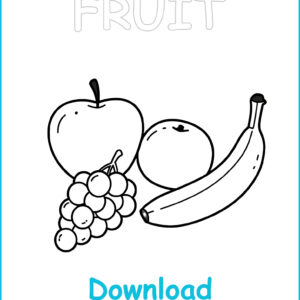 🍎 Fruit Coloring Page | Printable Healthy Food Activity with Pre-Colored Guide (US Letter 8.5x11 PDF)