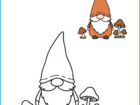 🧙 Gnome Coloring Page | Printable Holiday Activity with Pre-Colored Guide (US Letter 8.5x11 PDF)