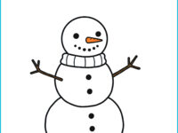 Printable Snowman Coloring Page for Winter Activities - US Letter 8.5x11 PDF