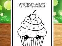 🧁 Sweet Cupcake Coloring Page - Printable PDF - Instant Download - Kids & Adults
