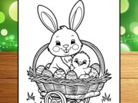 Cute Easter Animals Coloring Page