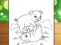 Cute Piglets Coloring Page