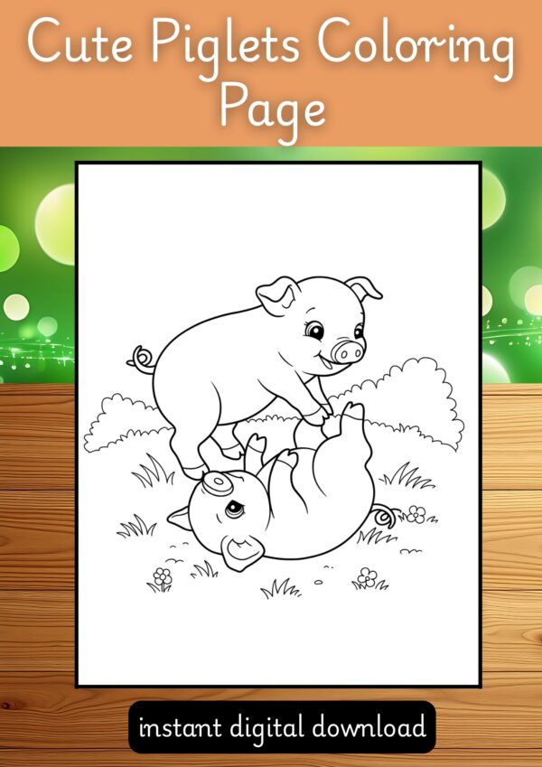 Cute Piglets Coloring Page