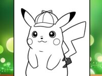 Detective Pikachu Coloring Page for Kids - Fun Printable Activity