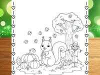 Fall Coloring Pages for Kids,Cute, Printable, and Educational,Fun, and Creative Seasonal Activities with Leaves, Pumpkins, and