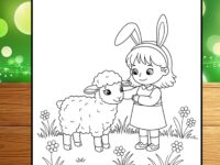 Spring Lamb Easter Coloring Page