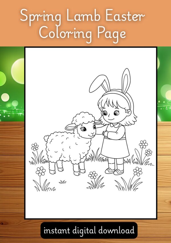 Spring Lamb Easter Coloring Page