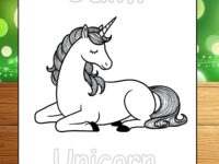 Calm Unicorn Coloring Page & Activity Sheet | 8.5x11" PDF | Instant Download | Relaxing Unicorn Art| kids|teachers