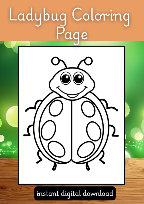 Ladybug Coloring Page for Kids 🐞🌸 Cute & Educational Printable Fun 🎨