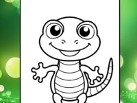 Lizard Coloring Page for Kids 🦎🏜️ Fun & Educational Reptile Art 🎨