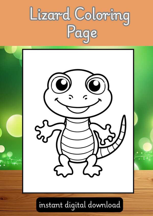 Lizard Coloring Page for Kids 🦎🏜️ Fun & Educational Reptile Art 🎨