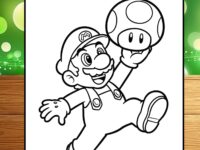 Mario Coloring Page Kids Teacher Adults Art