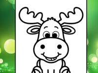Moose Coloring Page for Kids 🦌🌲 Fun & Educational Printable Art 🎨
