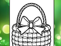 Simple Easter Basket Coloring Page for Kids - Easy Printable Fun
