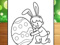 Easter Egg Hunt Coloring Page for Boys