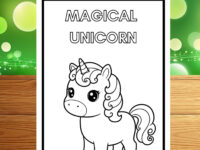 🦄✨ Magical Unicorn Coloring Page - Instant PDF Download  (A4) - Spark Joy! 💖