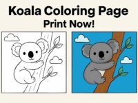 koala coloring page, koala bear coloring, kids coloring, printable coloring, digital download, instant download, coloring book, animal