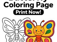 butterfly coloring page, printable coloring, kids activity, instant download, digital coloring book, cute butterfly, nature coloring